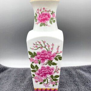 Mingei Handcrafted Vintage Floral 10in Vase Made In Japan